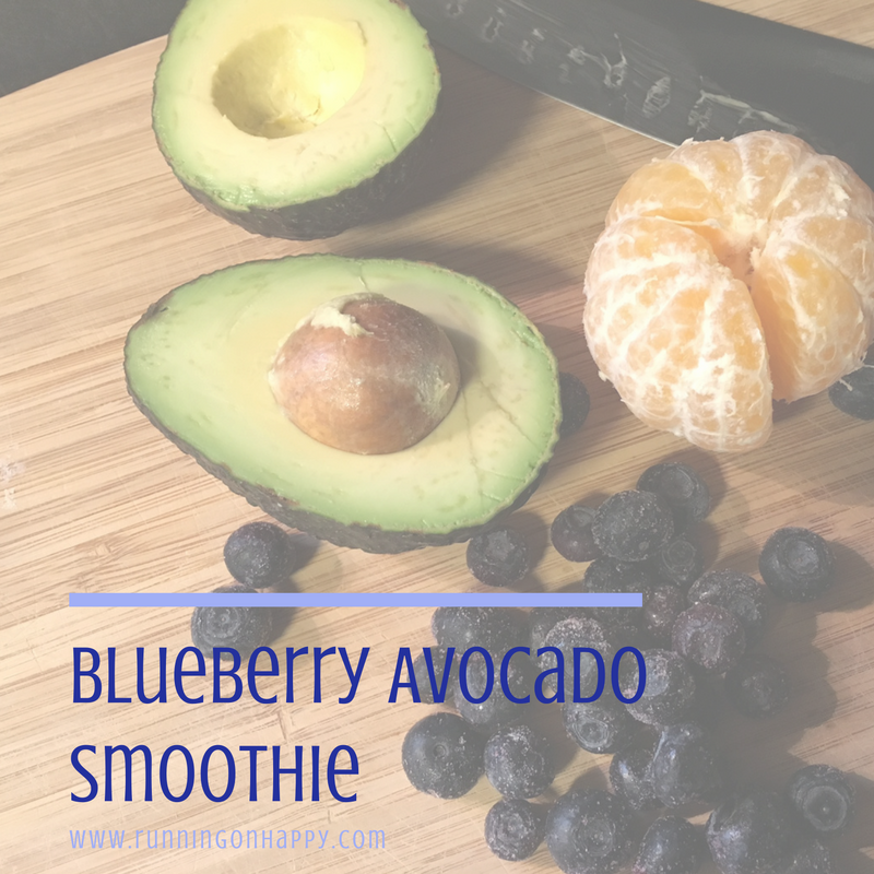 Blueberry Avocado Smoothie Running on Happy